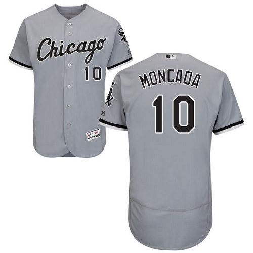 White Sox #10 Yoan Moncada Grey Flexbase Authentic Collection Stitched MLB Jersey